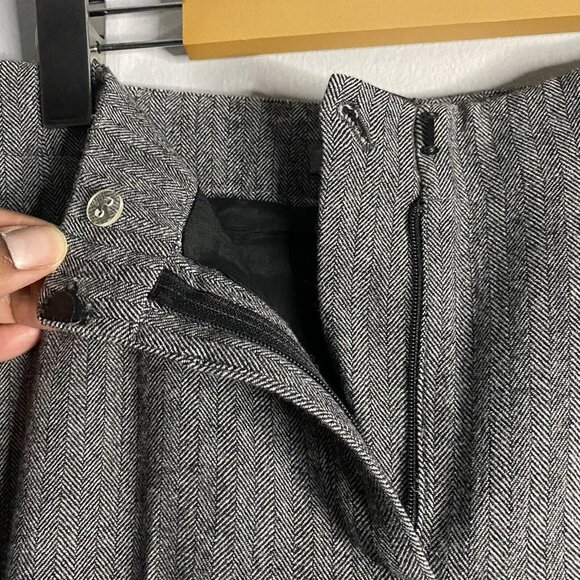 Jaeger Women's Gray Wool Blend High Waisted Straight Leg Pants - Picture 7 of 8